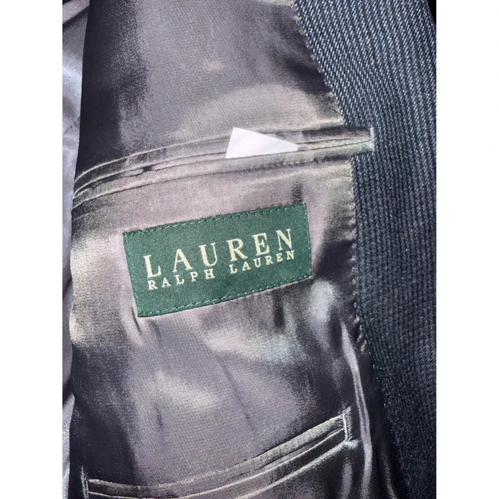 Lauren‎ Ralph Lauren Mens 44R Silk Wool Blend Blazer Blue Grey Sport Coat 44 R